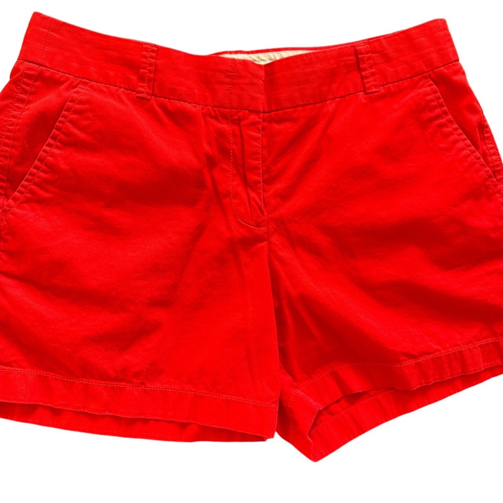 Women's J.Crew chino broken-in shorts size 8 pockets zip up‎ cotton classic
